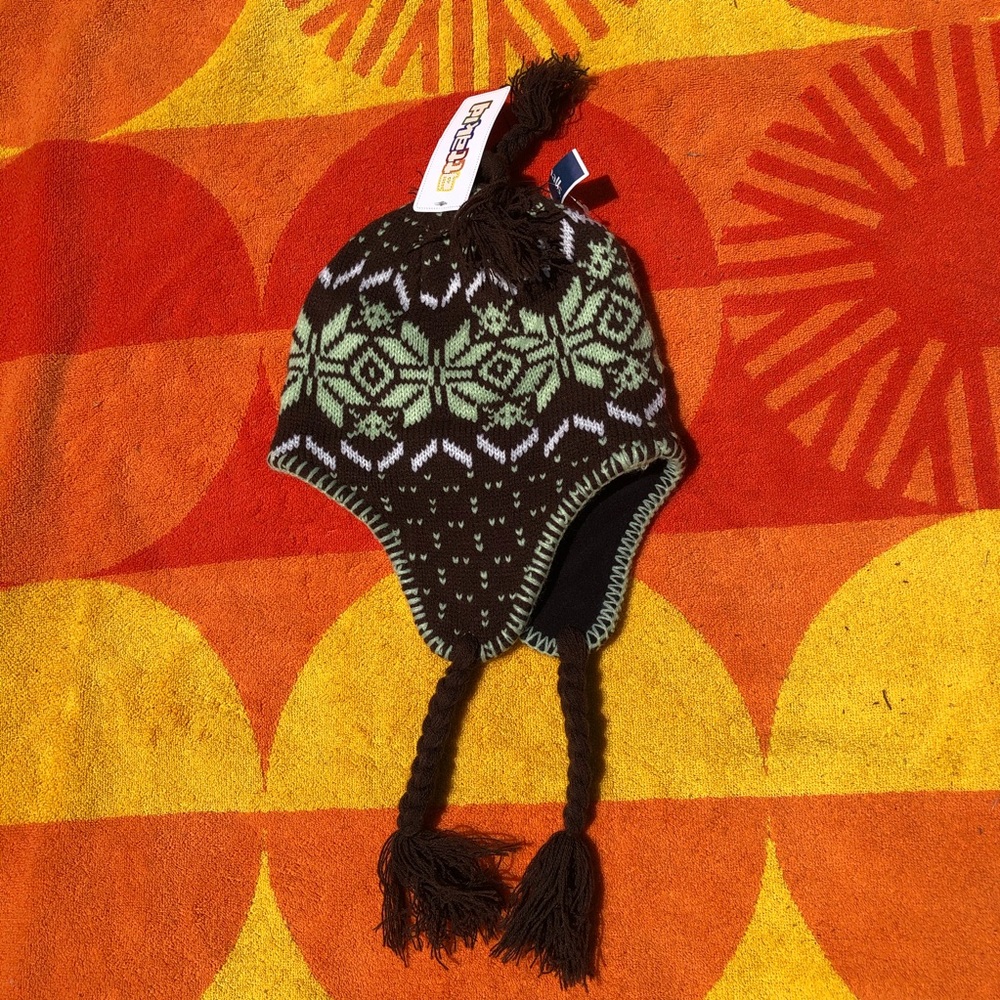 Brown/Green Beanie (kids)